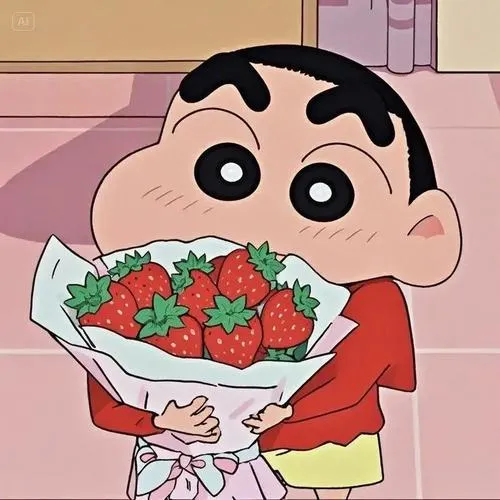 Hình profile cute Shin ngơ ngác mắt lờ đờ màu da sáng