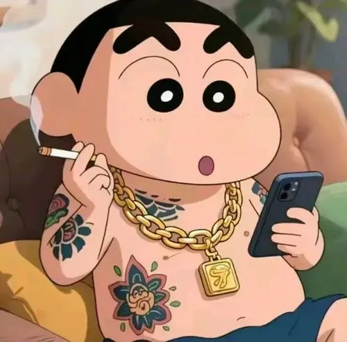 Hình avatar cute Shin đơ đơ biểu cảm trống rỗng đầu to