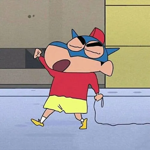 Ảnh hiển thị Shin ngốc nghếch ánh nhìn vô định