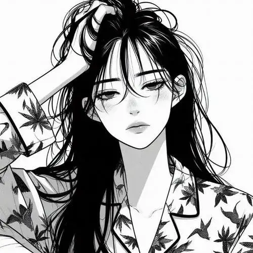 Hình profile cute nữ trắng đen với mỉm cười nhẹ tự nhiên