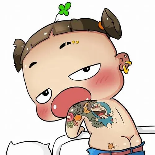 Hình profile cute avatar hoạt hình đơn giản với khuôn mặt tròn miệng thẳng