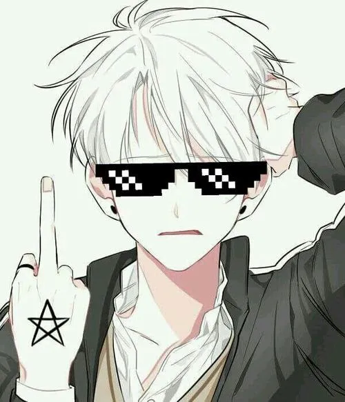 Hình đại diện nam đơ mặt phong cách tối giản bố cục trung tâm