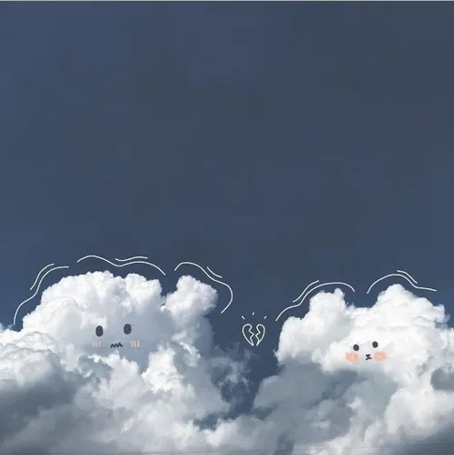 Hình avatar cute bầu trời mây trắng gam xanh trong veo