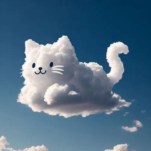 Ảnh avatar bầu trời gam xanh mây trắng phong cách cute mood trong veo