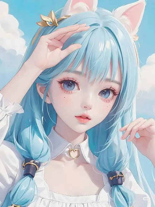 Hình đại diện anime xanh cobalt nghệ thuật bền xu hướng