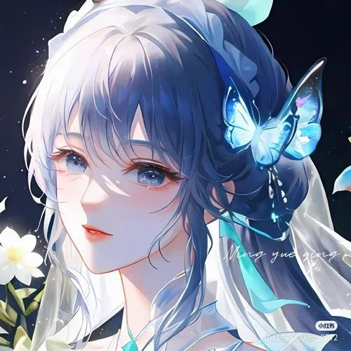 Hình profile anime xanh dương trung tính dễ ứng dụng