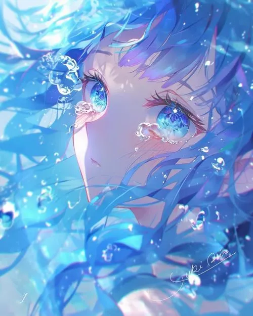 Avatar xanh dương nữ nền trơn cảm giác an tâm