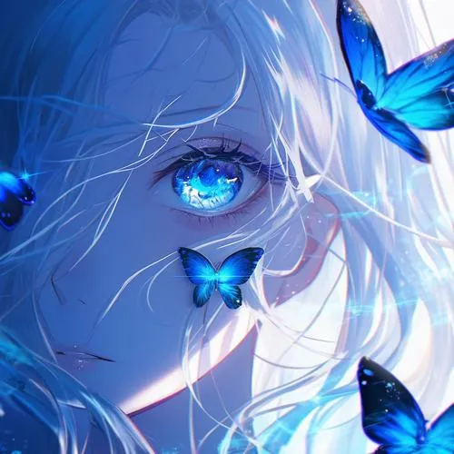 Ảnh đại diện xanh dương nữ nghệ thuật tinh tế