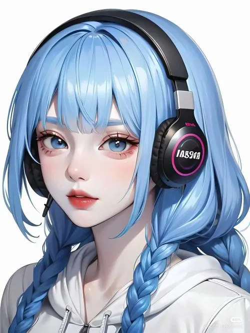 Avatar anime xanh baby blue cảm xúc điềm đạm