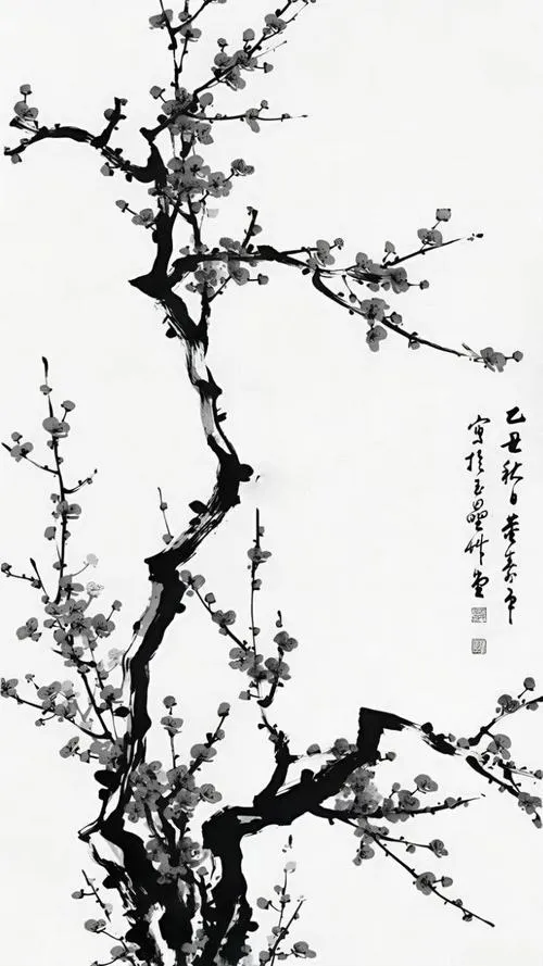 Tranh đơn sắc nhấn tương phản sáng tối gợi cảm xúc thị giác mạnh.