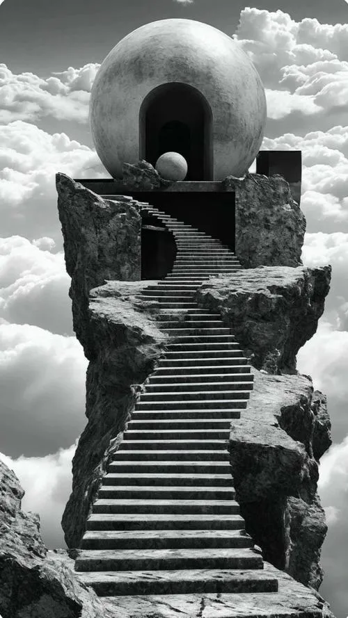 Hình nghệ thuật dùng bố cục tối giản và khoảng trống tinh tế.