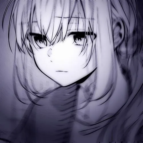 Hình đại diện ngầu anime đen trắng mờ ảo