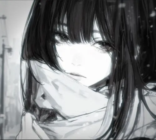 Ảnh profile Tiktok anime đen trắng blur mềm