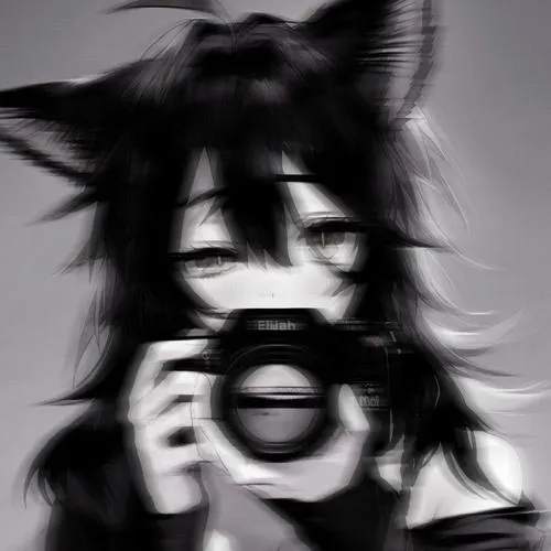 Ảnh avatar Facebook anime đen trắng nền mờ