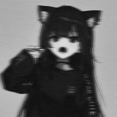 Hình profile anime trắng đen blur viền thần thái