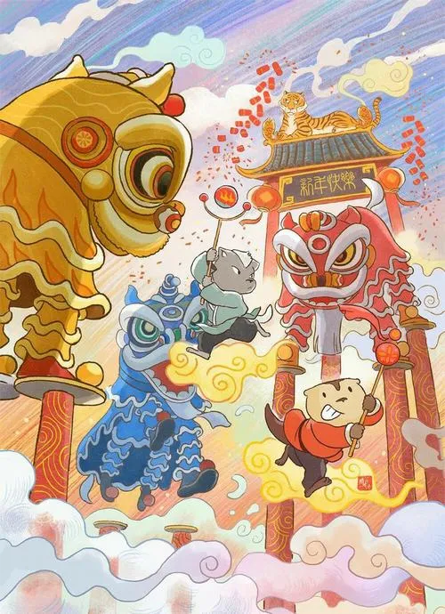 Chuyển động và cảm xúc trong hình ảnh múa lân sư rồng ngày xuân