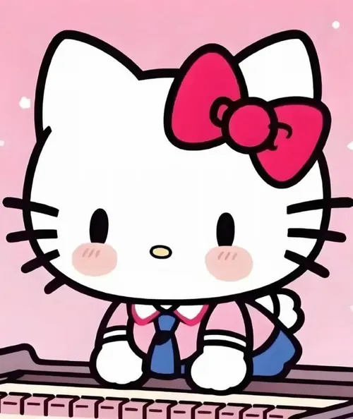 Hình profile Hello Kitty tông xám lạnh vibe cô lập