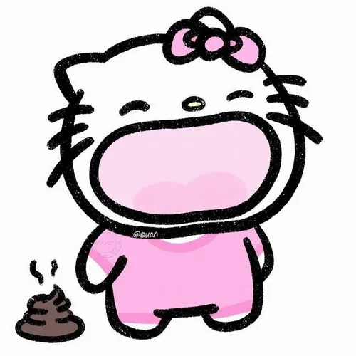 Ảnh hiển thị Kitty trắng tương phản cao vô cảm rõ rệt