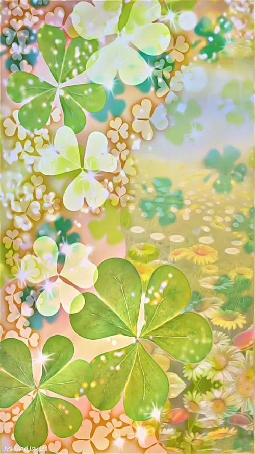 Bốn cánh lá cân đối trên nền xanh