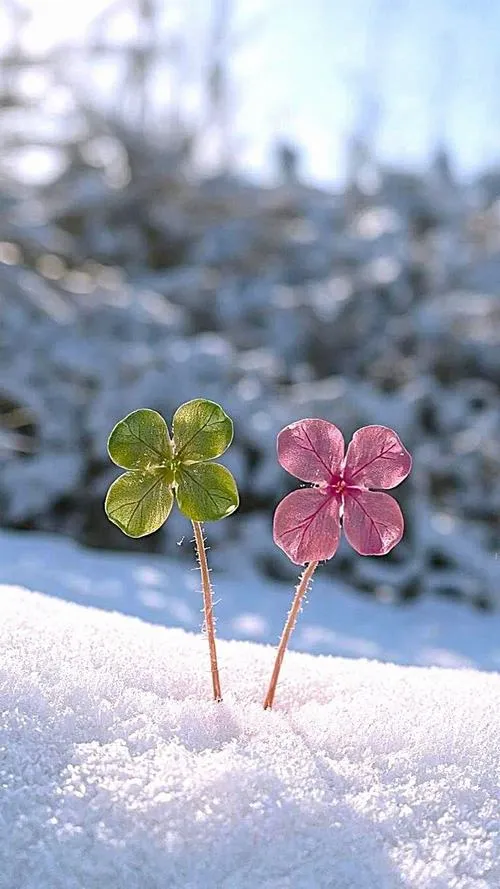 Hình nền thiên nhiên với cỏ bốn lá đầy hy vọng