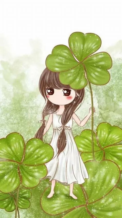 Nền mờ xanh giúp cỏ bốn lá nổi bật