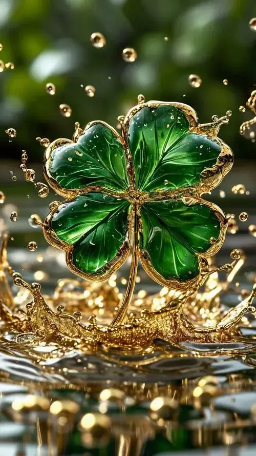 Hình nền cỏ bốn lá xanh dịu gợi may mắn an yên