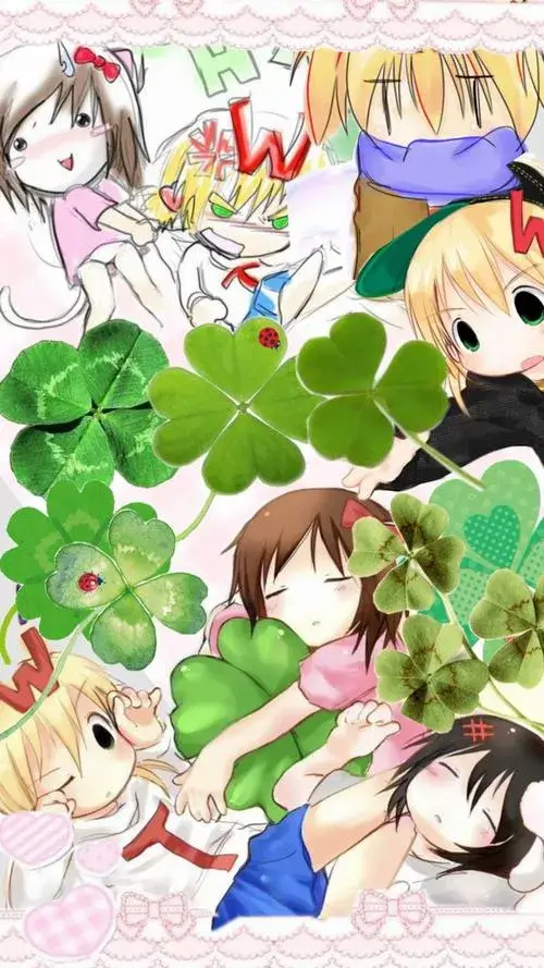 Cỏ 4 lá xuất hiện trên hình nền như một lời nhắc về hy vọng