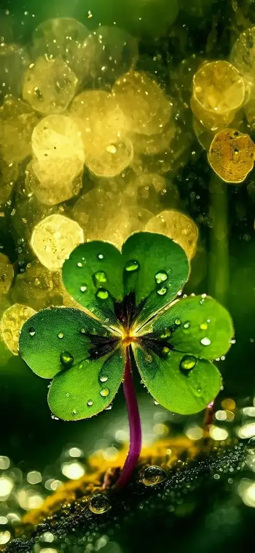 Nền xanh nhẹ nhàng tôn bốn cánh lá