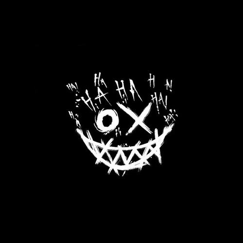 Avatar trắng đen gương mặt cười buồn nền trơn tối chiều sâu