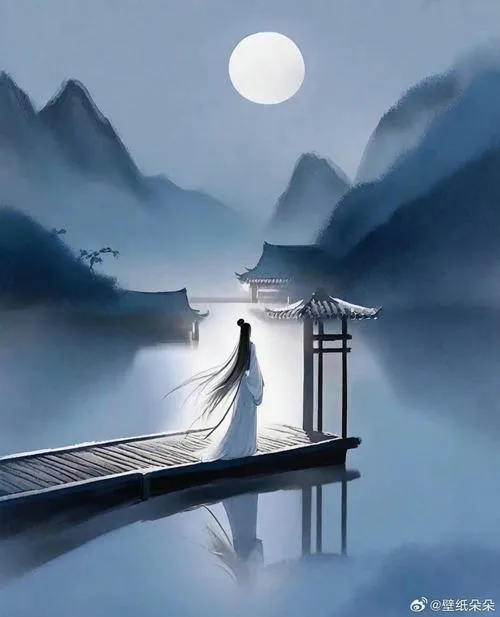 Thiếu nữ dưới rèm lụa lay trước hiên thở dài trống vắng