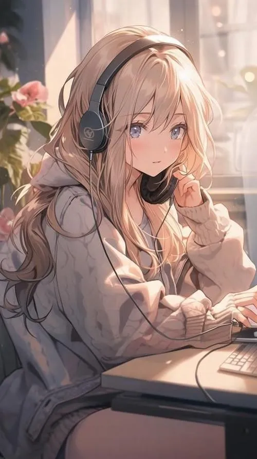 Gái anime dễ thương với màu sắc dịu mắt chữa lành