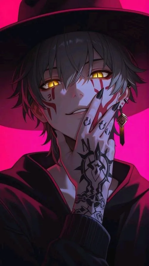 Ảnh nền tông đen đỏ: nam anime ngầu kiểu lạnh, nhìn là thấy gu