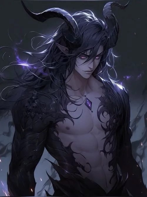 Ảnh nam anime mang nét quý tộc bóng tối, trang sức bạc và thần thái cao