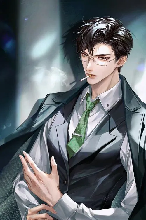 Ảnh anime nam tổng tài tay chỉnh cà vạt: chi tiết nhỏ mà ra chất bá đạo