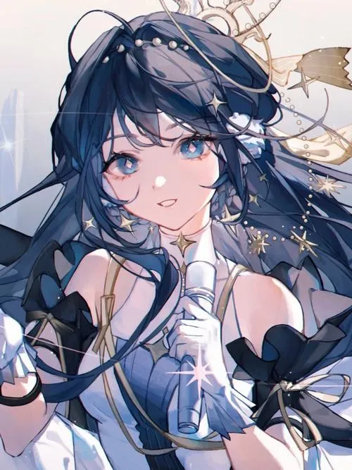 Ảnh anime chân dung xanh dương dễ tập trung vào ánh mắt