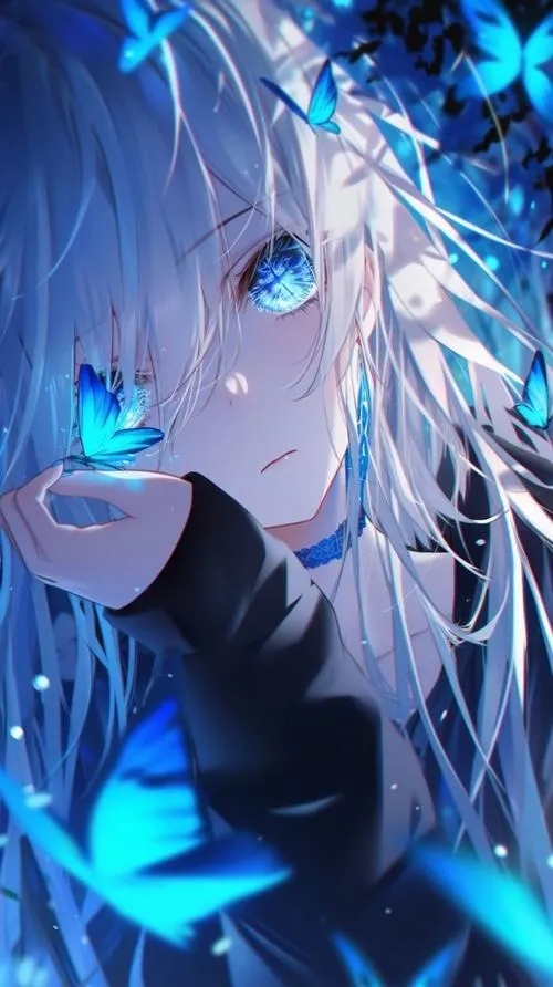 Hình anime nữ xanh dương thường làm mình muốn xem lại