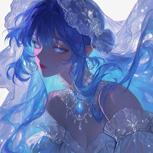 Ảnh anime nữ xanh đem lại cảm giác trong veo khi nhìn lâu