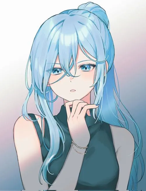 Vẻ đẹp tĩnh lặng của ảnh anime nữ màu xanh dương qua từng sắc độ