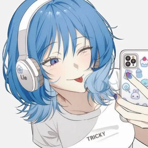 Nhân vật anime nữ tông xanh dương khiến khung hình dịu lại