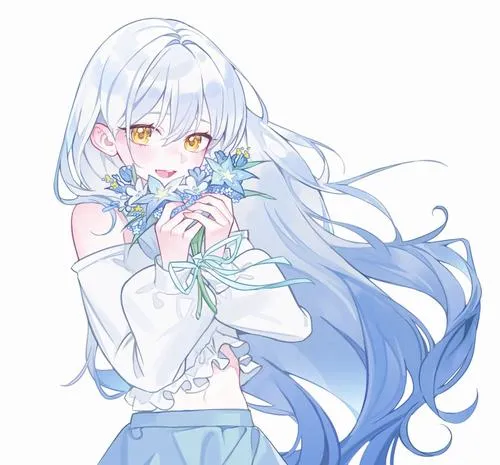 Ảnh anime nữ màu xanh dương và dấu ấn thị giác khó quên