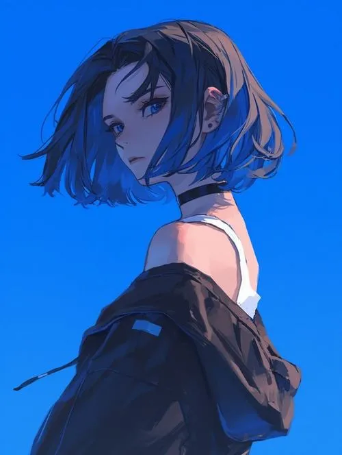 Ảnh anime nữ màu xanh dương mang lại cảm giác dịu nhẹ và chiều sâu cảm xúc