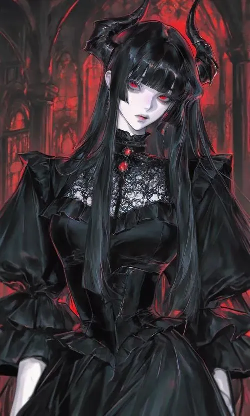 Cảm giác u huyền trong ảnh anime nữ ác quỷ, đẹp kiểu khiến người ta dè chừng