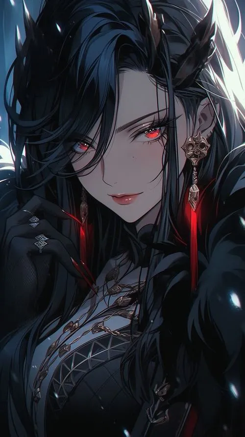 Nhân vật nữ anime mang khí chất lạnh lùng giữa bóng tối