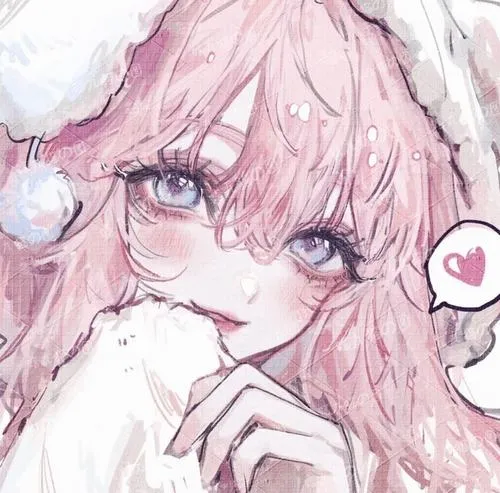 Ảnh anime nữ tóc trắng có Má hồng nhẹ nhìn tinh khôi