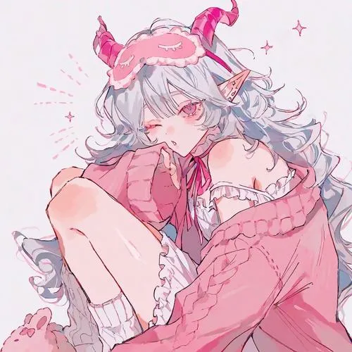 Góc nhìn hình anime gái tóc hồng đáng yêu cùng mắt long lanh tinh nghịch