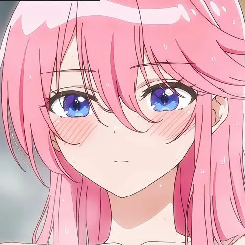 Từ má hồng tới mắt long lanh, ảnh anime nữ tóc hồng cute gây thương nhớ ra sao