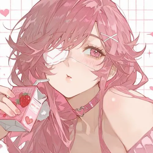 Khung hình ảnh anime nữ má hồng với Nụ cười nhẹ rất thân thiện