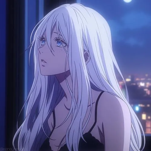 Nhân vật hoạt hình tóc trắng mang khí chất riêng đầy yên tĩnh