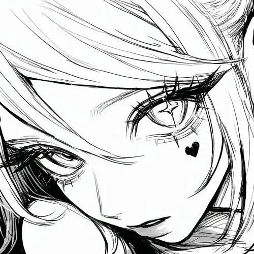 Anime nữ trắng đen buồn tạo khoảng lặng sâu vì nền trống và bóng đổ cứ kéo dài