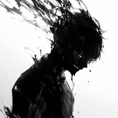 Ảnh đại diện trắng đen phong cách anime, buồn đến mức không còn muốn giải thích